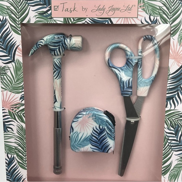 11 PC Household Tools Gift Set Scissors Tape Measure  5 in 1 Hammer Screwdriver - Picture 4 of 14